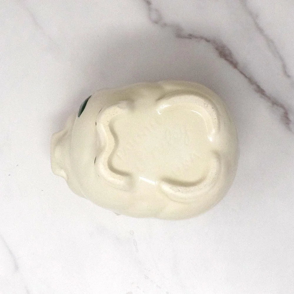 Vintage Shawnee Pottery Smiley Pig Creamer, Peach Flower (1940s-50s)